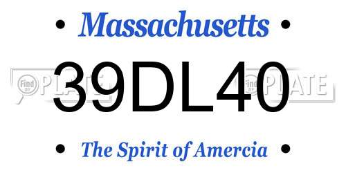 39DL40 Massachusetts License Plate