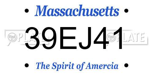 39EJ41 Massachusetts License Plate