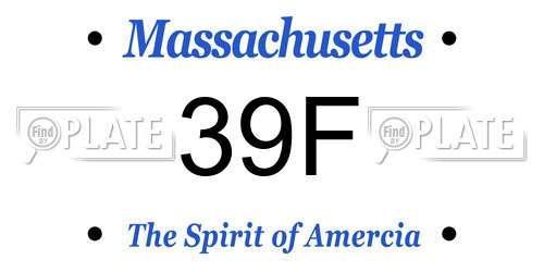 39F Massachusetts License Plate