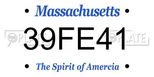 39FE41 Massachusetts License Plate