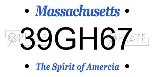 39GH67 Massachusetts License Plate