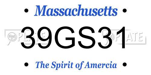 39GS31 Massachusetts License Plate