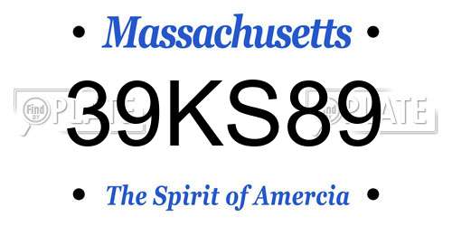 39KS89 Massachusetts License Plate