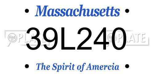 39L240 Massachusetts License Plate