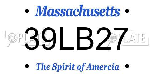 39LB27 Massachusetts License Plate