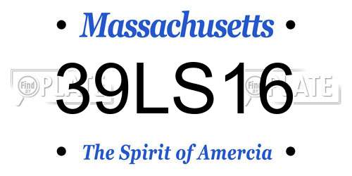 39LS16 Massachusetts License Plate