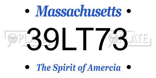39LT73 Massachusetts License Plate