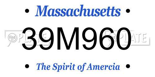 39M960 Massachusetts License Plate