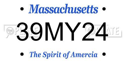 39MY24 Massachusetts License Plate