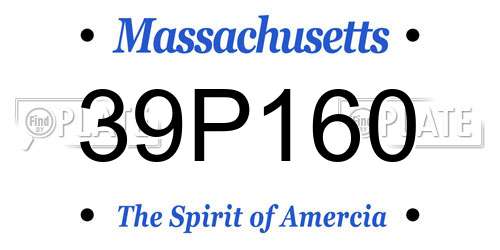 39P160 Massachusetts License Plate