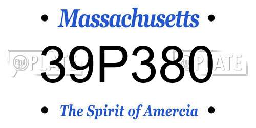 39P380 Massachusetts License Plate