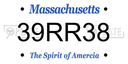 39RR38 Massachusetts License Plate