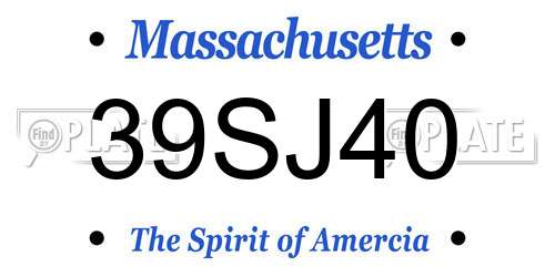 39SJ40 Massachusetts License Plate