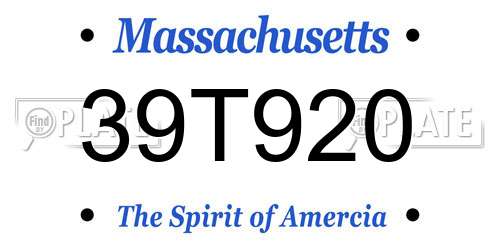 39T920 Massachusetts License Plate