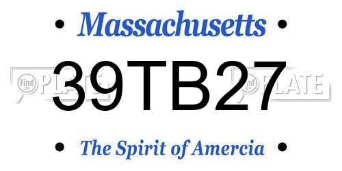39TB27 Massachusetts License Plate