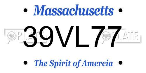 39VL77 Massachusetts License Plate