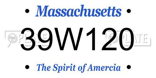 39W120 Massachusetts License Plate
