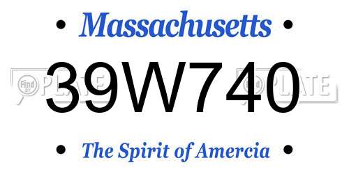 39W740 Massachusetts License Plate