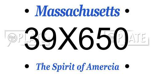 39X650 Massachusetts License Plate