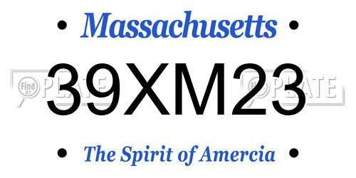 39XM23 Massachusetts License Plate