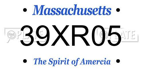 39XR05 Massachusetts License Plate
