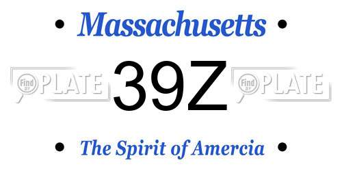 39Z Massachusetts License Plate