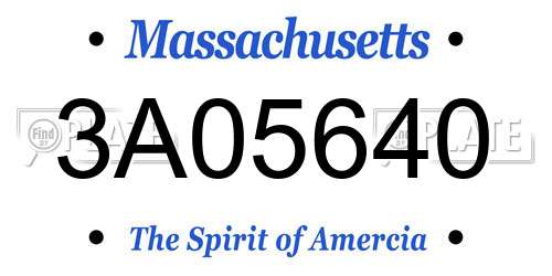 3A05640 Massachusetts License Plate