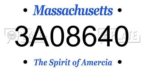 3A08640 Massachusetts License Plate