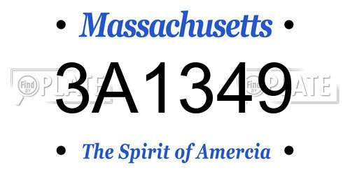 3A1349 Massachusetts License Plate