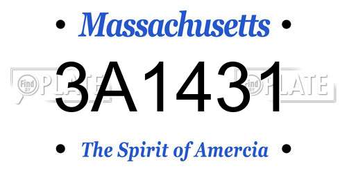 3A1431 Massachusetts License Plate