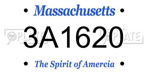3A1620 Massachusetts License Plate