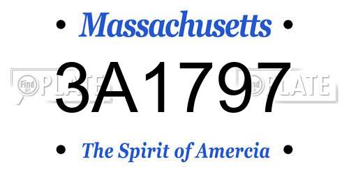 3A1797 Massachusetts License Plate
