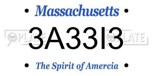 3A33I3 Massachusetts License Plate