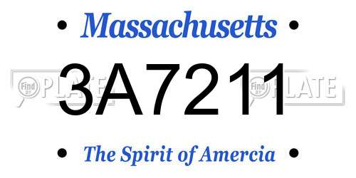 3A7211 Massachusetts License Plate