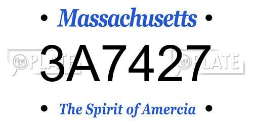 3A7427 Massachusetts License Plate