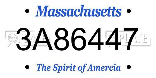 3A86447 Massachusetts License Plate