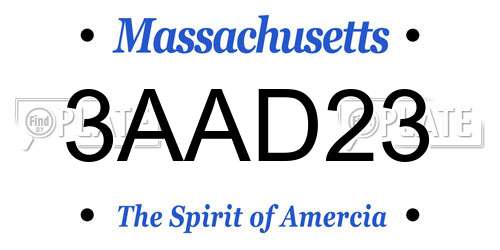 3AAD23 Massachusetts License Plate