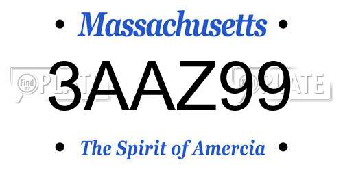 3AAZ99 Massachusetts License Plate