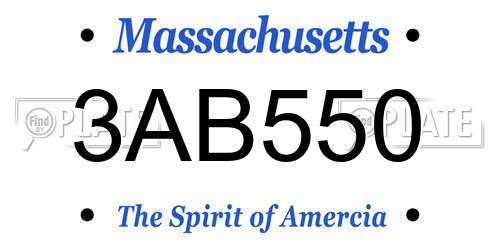 3AB550 Massachusetts License Plate