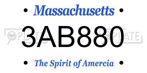 3AB880 Massachusetts License Plate