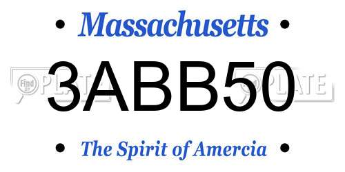 3ABB50 Massachusetts License Plate