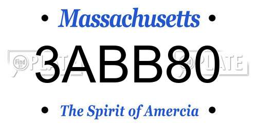 3ABB80 Massachusetts License Plate