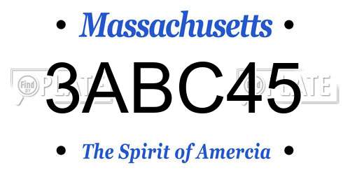 3ABC45 Massachusetts License Plate