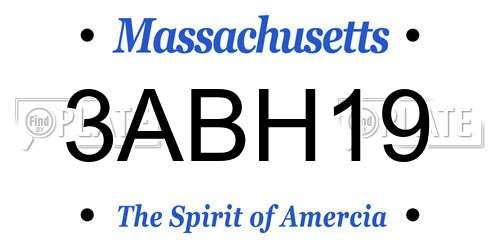 3ABH19 Massachusetts License Plate
