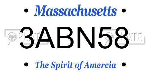 3ABN58 Massachusetts License Plate