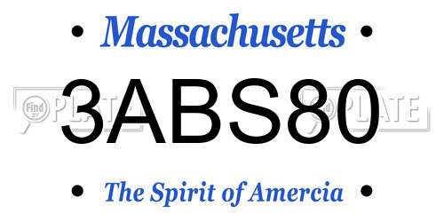 3ABS80 Massachusetts License Plate