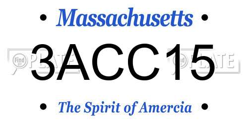 3ACC15 Massachusetts License Plate