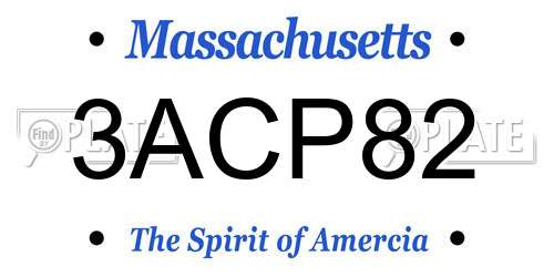 3ACP82 Massachusetts License Plate