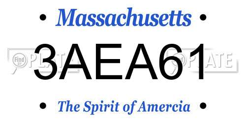 3AEA61 Massachusetts License Plate