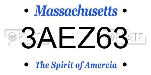 3AEZ63 Massachusetts License Plate